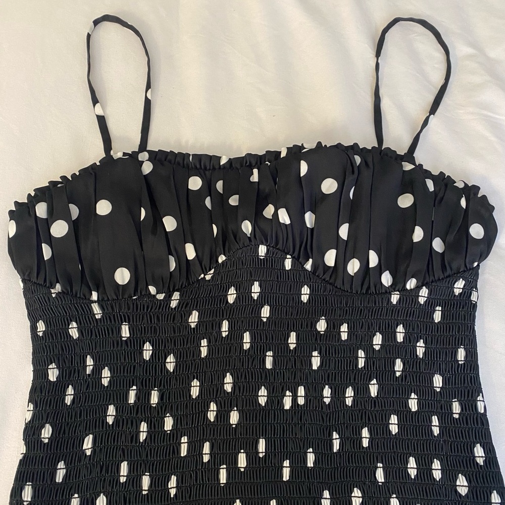 Revolve H:ours black & white polka dot mini dress - Picture 2 of 8